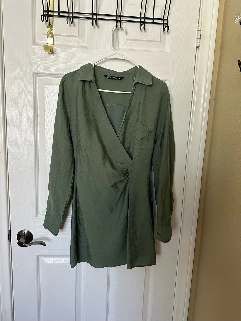 green wrap dress zara Zara green midi wrap